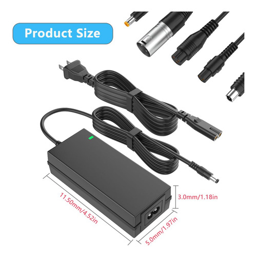 Cargador De Scooter Eléctrico 42 V 2 A 6 En 1 Batería Litio