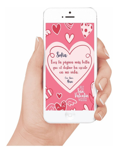 Tarjeta Frase Dedicatoria Digital Enamorados Personalizada 