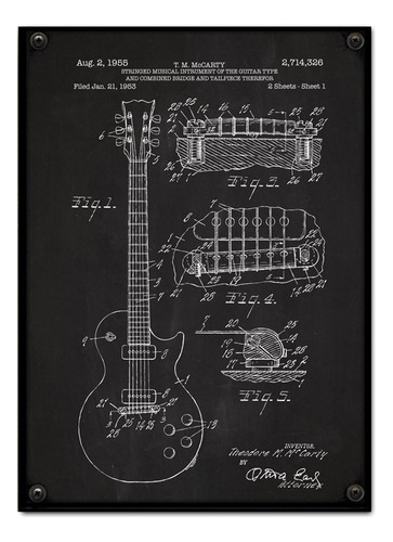 #569 - Cuadro Decorativo Vintage 30 X 40 - Guitarra Poster