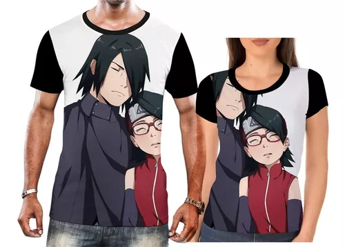 Camiseta Kit Pai Filha Sasuke Sarada Uchiha Naruto Shippuden