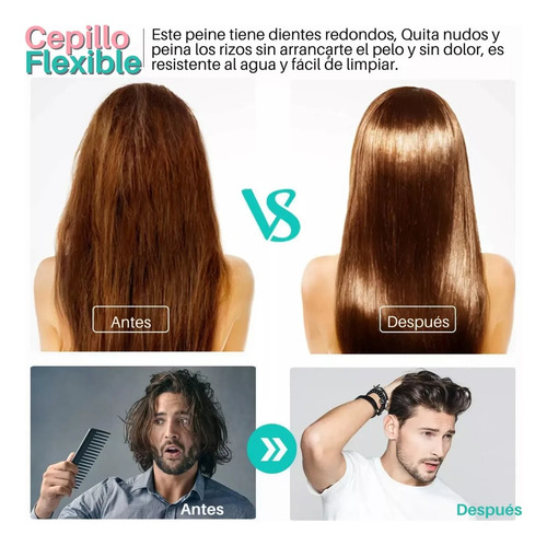 Cepillo Para Cabello Masajeador Desenredar Rizado Mujeres