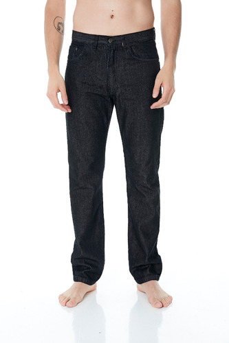 Pantalon Jean Rogers Clasico Recto Negro Talles 38 Al 48