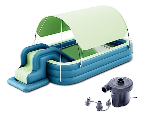 Ergocar Piscina Inflable Con Tobogán Acuático,