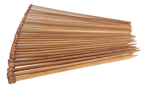 Agujas De Tejer De Bambú, 36 Unidades, Rectas, De Un Solo Pu