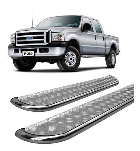 Estribo Lateral F-250 Chapa Cabine Dupla Cromado F250