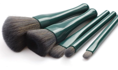 Set Brochas De Maquillaje Mini 5 Piezas Con Espejo Portatil