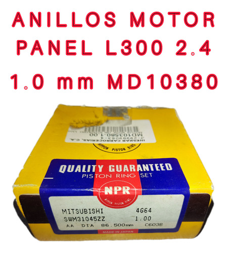 Anillos Motor Mitsubishi Panel L300  2.4 A  1.0 Mm 