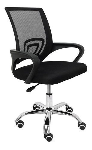 Cadeira de escritório Trevalla TL-CDE-41-1 ergonômica  preta com estofado de mesh