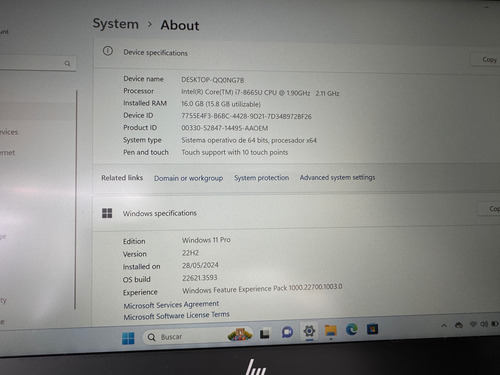 Hp Elitebook 840 G6 Core I7 Touch (Usado)