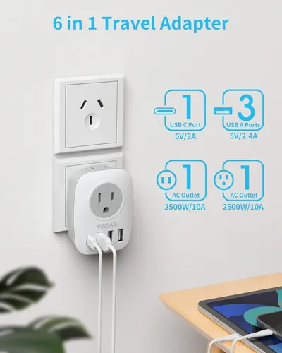 Vintar - Adaptador De Enchufe De Alimentacion De Australia N