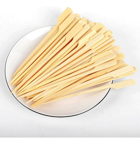 X 100 Brochetas Palillos Pincho Banderita Bambú 12cm