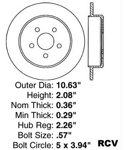 Disco Frenos Izquierda Trasera Para Dodge Stratus   1999