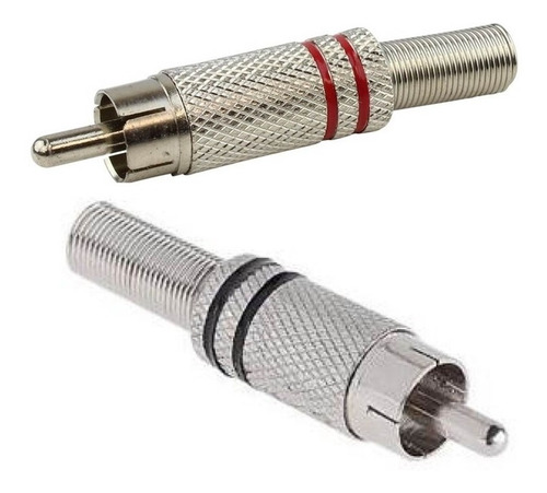 Combo 5 Ficha Conector Rca Macho Metalica Resorte Excelente 