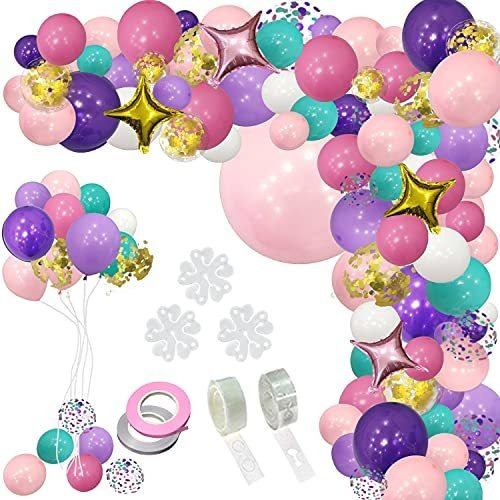 Globos De Fiesta Infantil Janef 151 Piezas Unicornio Sirena 