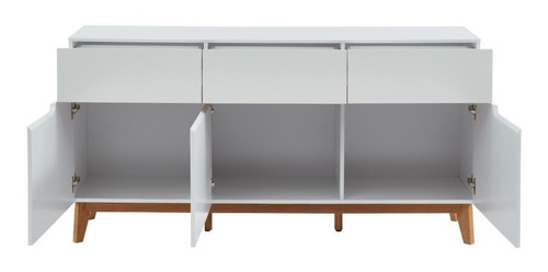 Imagen 5 de 9 de Mueble Aparador En Madera Lacada Blanco Y Robe Ref: Napoli2