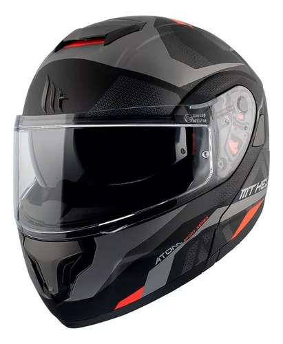 Casco Moto Rebatible Mt Atom Sv Skill A1 Negro Mate - Brm