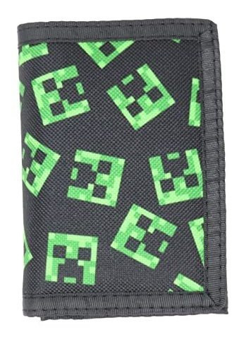 Minecraft Creeper Patrón De Nylon Tripleto Billetera Kqddt