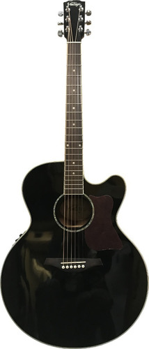 Guitarra Electroacústica Vintage Vecj100 Blk Gloss Black