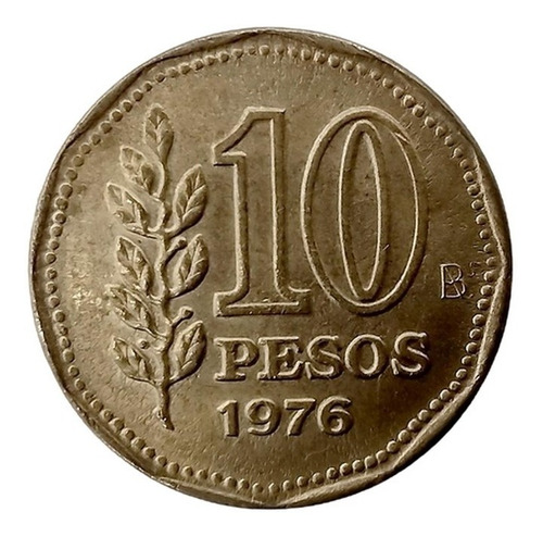 Antigua Moneda 10 Pesos 1976 Argentina Colección