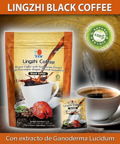 Café Negro Ligzhi Coffee 2 En 1 Dxn Con Ganoderma Lucidum