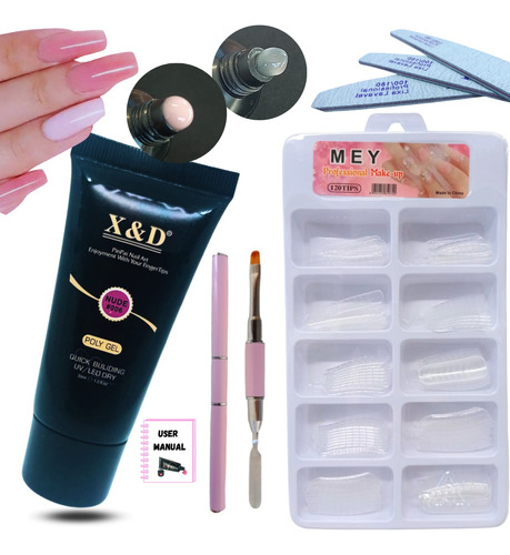 Kit Unha Gel Poligel Polygel Unhas Molde F1 Completo