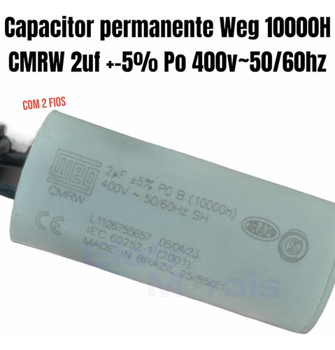 Capacitor Crmw Weg 30 Uf ± 5% P0 B (10000h) - 250v 50/60hz