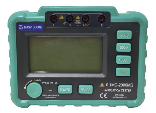 Imagen 6 de 9 de Medidor De Resistencia De Aislación Digital Baw 8060b