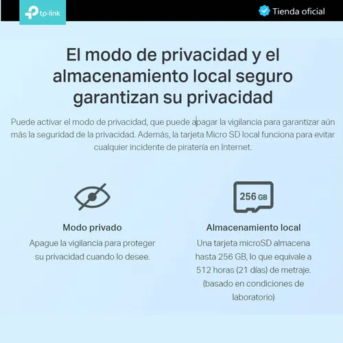 Tp-link, Cámara Ip Wifi Robótica Tapo C210 + Micro Sd 256gb