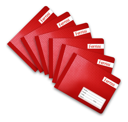 Cuadernos Cosidos Italiano Ferrini Libreta 100h C7 6-pack Color Rojo