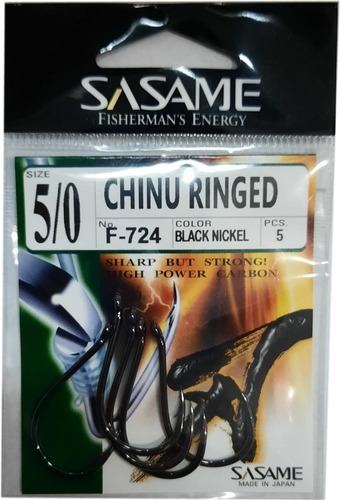 Anzuelo Sasame Cinu Ringed Nº5/0  Black Nickel Japón