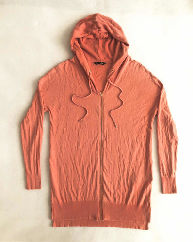 Sudadera Con Gorro Color Salmon Massimo Dutti Original (Usado)