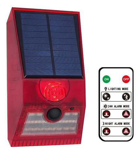 Energía Solar Alarma Sonido Luz Sensor De Movimiento