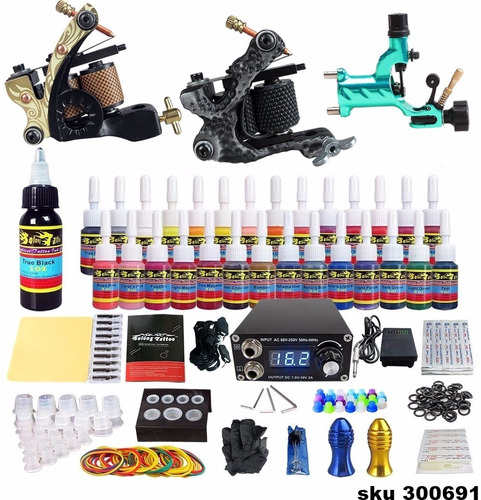 Kit Tatuaje Profesional 3 Maquinas Tatto (1 Rotativa) F6 W01