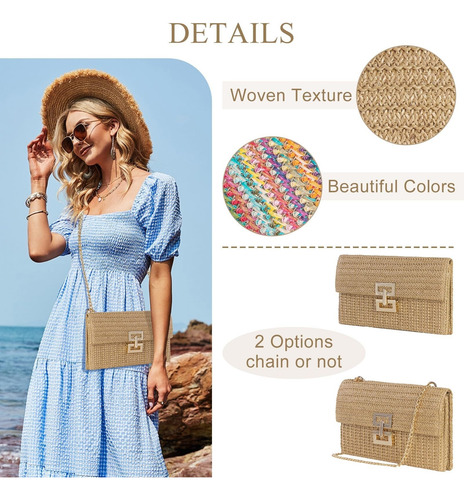 Bolsos De Mano De Paja Para Mujer, Bolsos De Playa De Verano