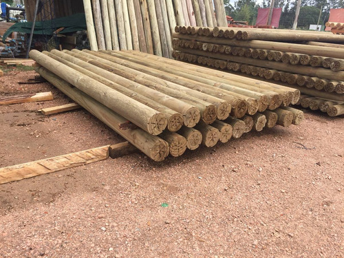 Imagen 5 de 6 de Postes Polines Euca Madera Curada Cca 2,60mt 10cm Diámetro