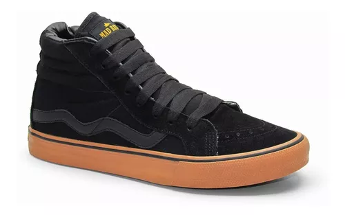 Tênis Mad Rats Hi Top Preto E Crepe Sneakers Cano Alto