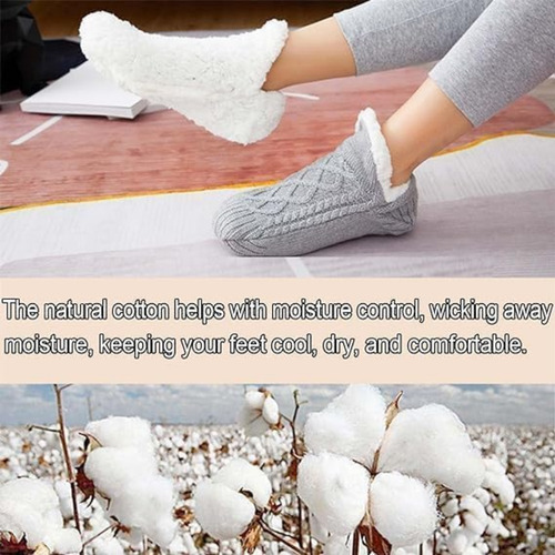 Pantuflas Y Calcetines Cálidos Y Antideslizantes Forro Polar