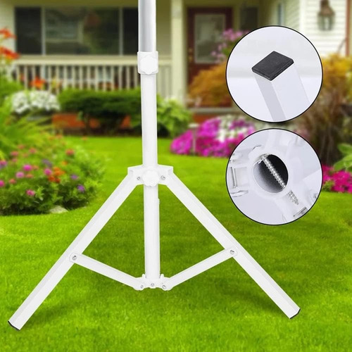 Base Soporte Plegable Para Sombrillas De Playa Aluminio 55cm Color Blanco