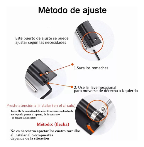Cierrapuertas Automático Con Resorte De Acero Inoxidable