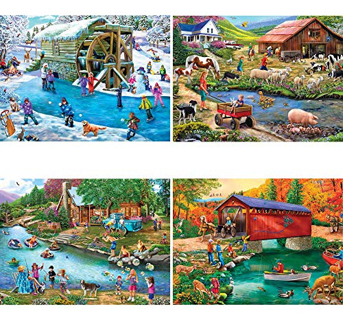 Rompecabezas River Escapades 4 En 1, 1000 Piezas