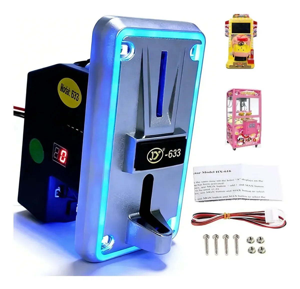 Monedero Multimoneda Marco Led Para 1, 2,5 Y 10 Vending Agua