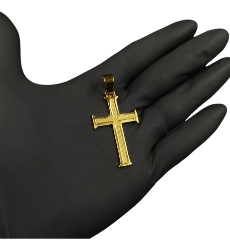 Pingente De Moeda Antiga Thais Acessórios Premium Cruz Templário Com Sem Pedra Y Desenho Do Crucifixo Com 1mm De Diâmetro - 2.5mm De Comprimento X 0.5cm De Altura - Dourado Joalheria