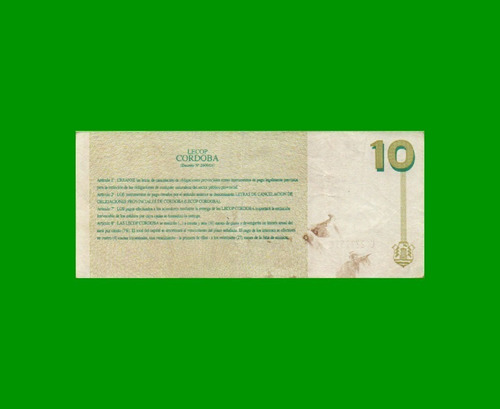 Bono De Cordoba $ 10,00 E C 294, Serie C, Estado M B- .-