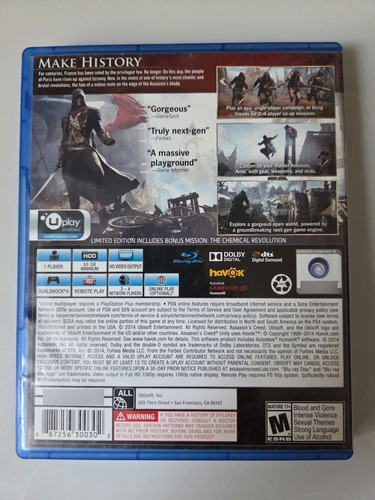 Assassin's Creed Unity Playstation 4 (Usado)