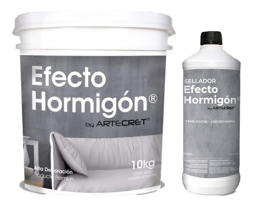 Artecret ® - Efecto Hormigon - Revestimiento 5 Kg Rinde 5 M2