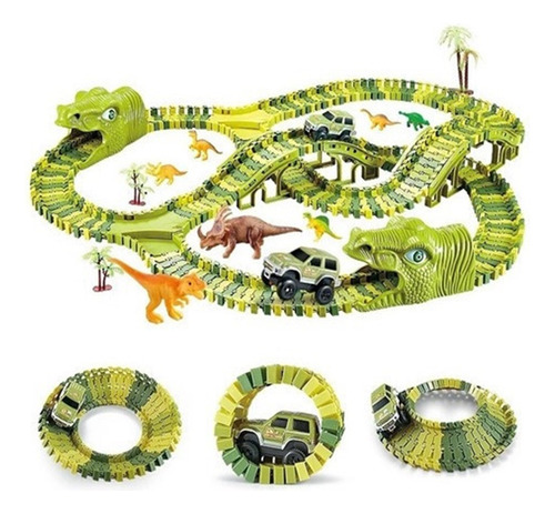 153pcs Niños Juguete Eléctrico Dinosaurio Rail Coche