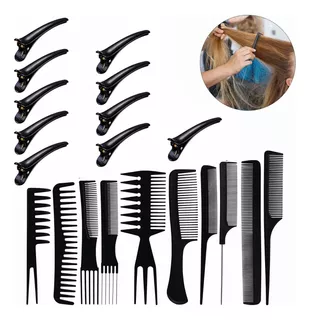 20kit Peluquería Peine Conjunto Profesional Peluquerí Y Clip