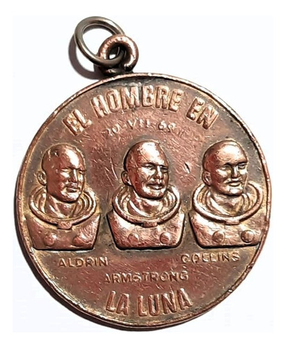 Medalla De La Llegada Del Hombre A La Luna Vintage