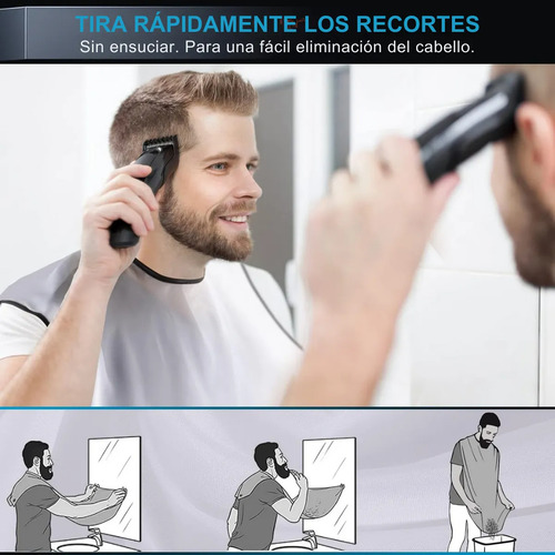 Kit Barba 3pz Capa Recolectora, Brocha, Tazón Metálico Barba