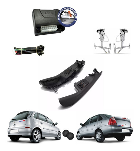 Kit Vidro Elétrico Corsa Novo Sedan Hatch 2004 Dianteiras